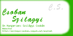 csoban szilagyi business card